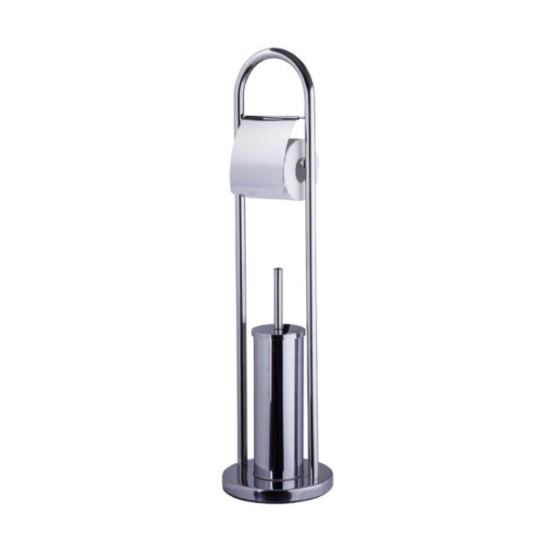 Samostojeći držač toaletnog papira i WC četke - inox