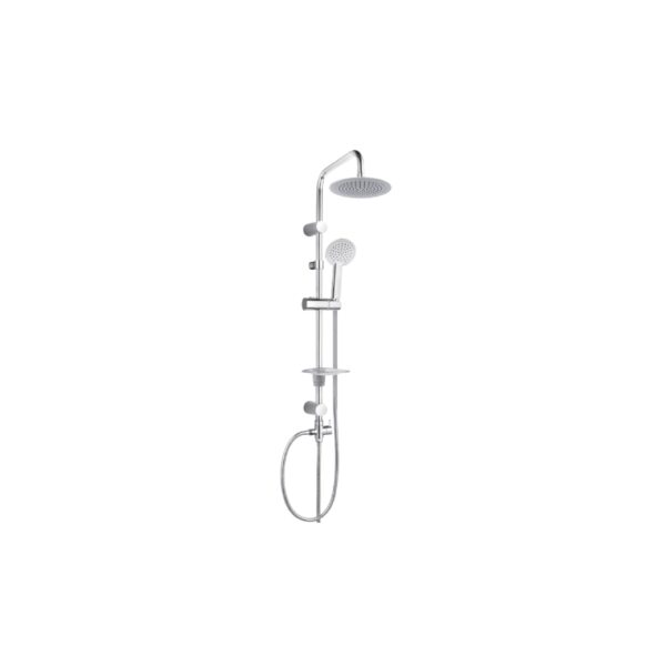 Usponski tuš VELOR Classic - okrugli (tuš ruža + crijevo + ručica) - chrome