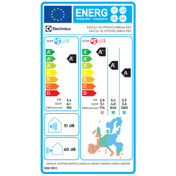 elektrolux3 Klima-uređaj ELECTROLUX - inverter, 12000 BTU, A++, Wi-Fi, R32