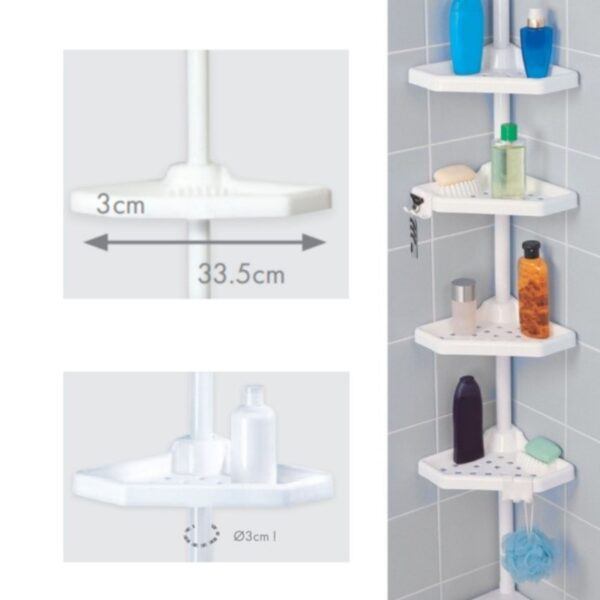 msv-freestanding-corner-shower-server-shelf-white-telescopic-135-200cm (2) Polica ugaona (podesiva) MSV Spirella